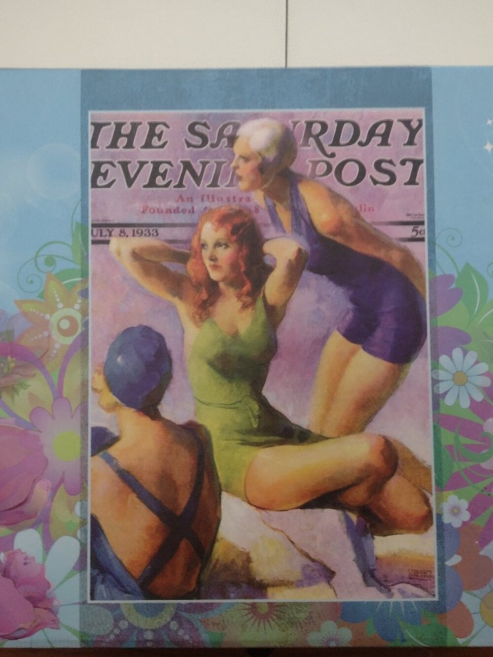 Paperboard Decorative Suitcase Storage Lunch Box Type Saturday Evening Post
